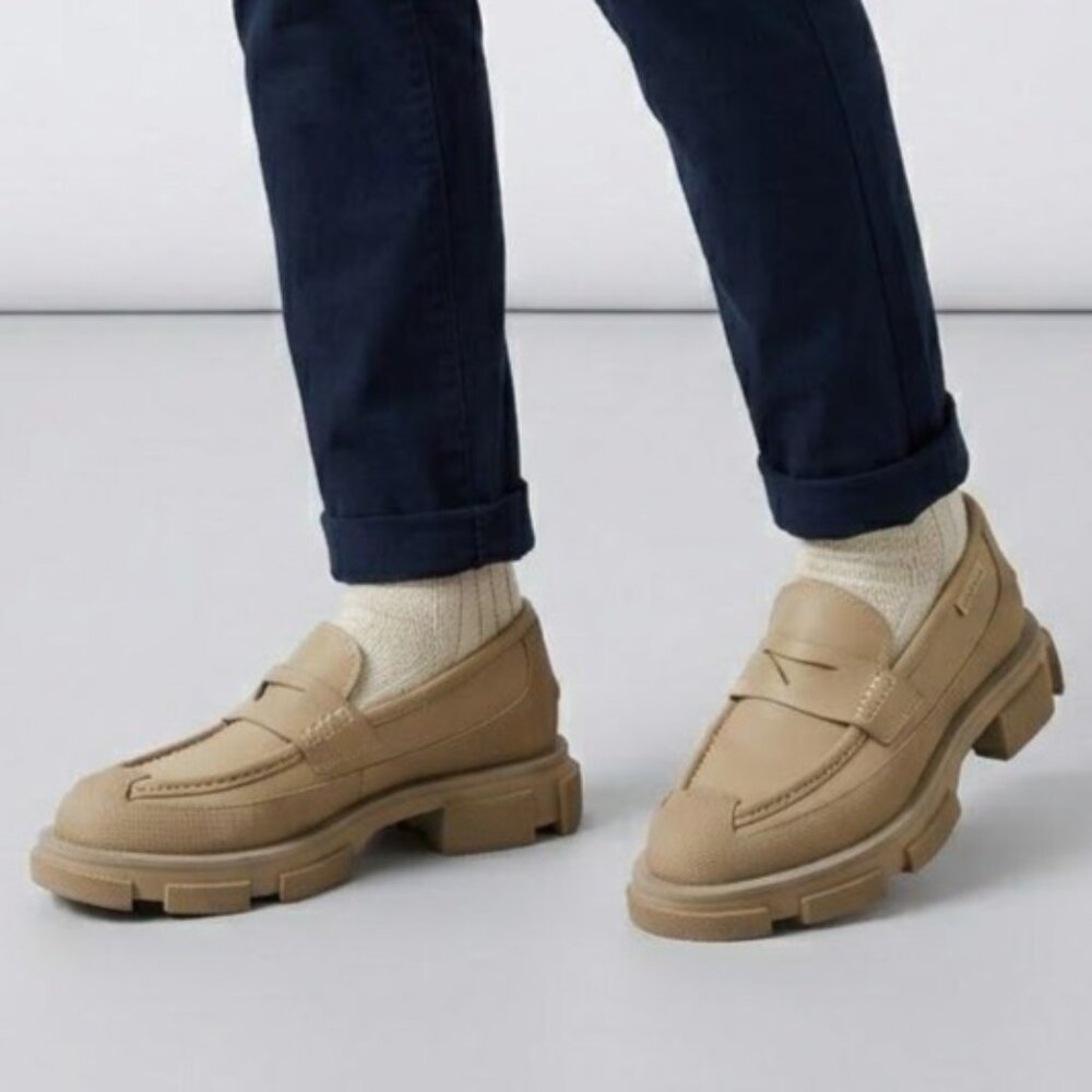 Both Mens Size 42 US 8.5 Beige Gao Chunky Penny Loafers Slip On Comfort Shoes